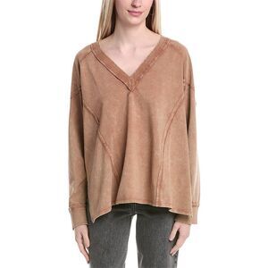 Labiz Womens  Jersey Spill Seam Top, Brown